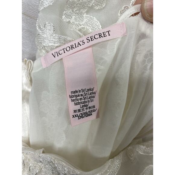 VICTORIA'S SECRET Slip Dress Lingerie XXL White Lace Strappy Back Halter - Picture 7 of 12